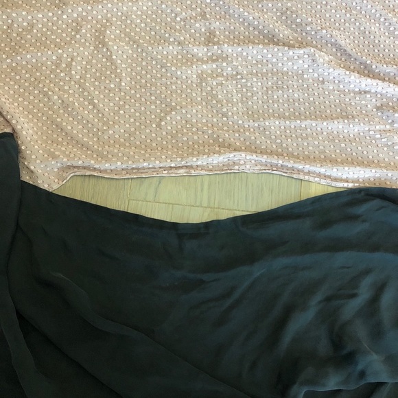 Pink black color block scarf shawl semi sheer unique cute chic - Picture 2 of 6